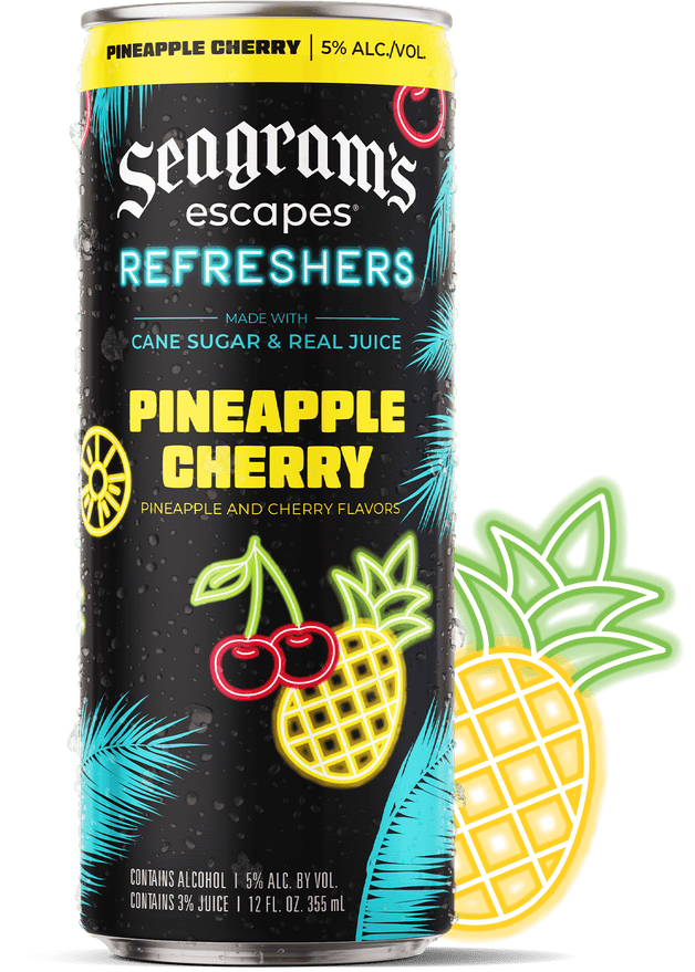 A can of Pineapple Cherry Seagram's Refreshers